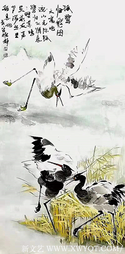 梁雅静作品 《孤鹭归飞图》